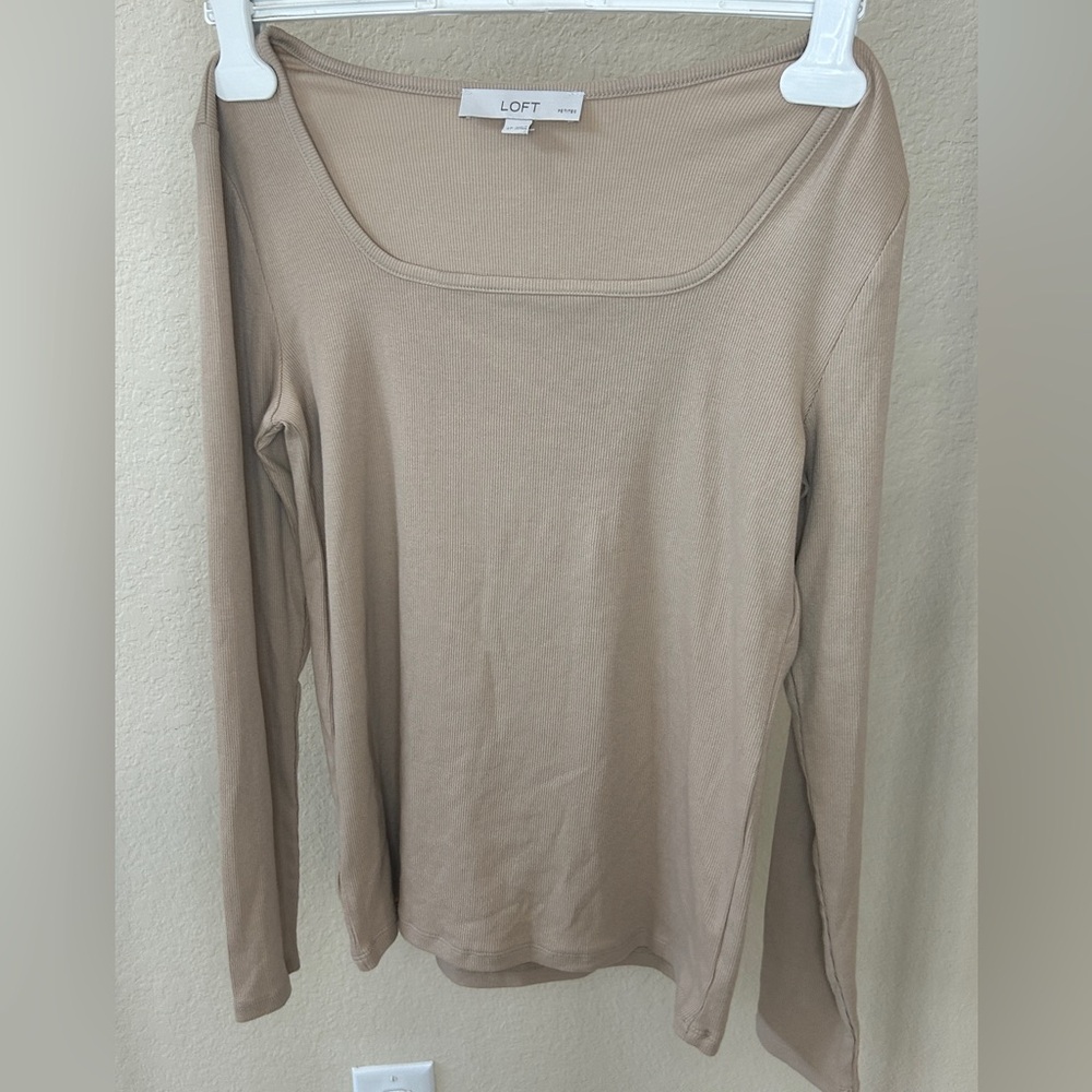 LOFT Women's Tan Long Sleeve Top
